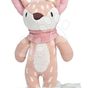 Panenka pletená jelen Fearne Deer Knitted Baby Doll ThreadBear 18 cm z jemné a měkké bavlny s dárkovým štítkem od 0 měsíců