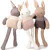 Panenka pletená zajíček Baby Threads Taupe Bunny ThreadBear 35 cm hnědý z jemné měkké bavlny od 0 měsíců - Image 3