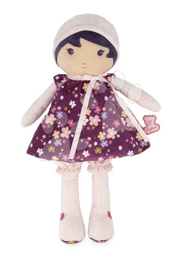 Panenka pro miminka Violette Doll Tendresse Kaloo 32 cm ve fialových šatech z jemného textilu od 0 měsíců
