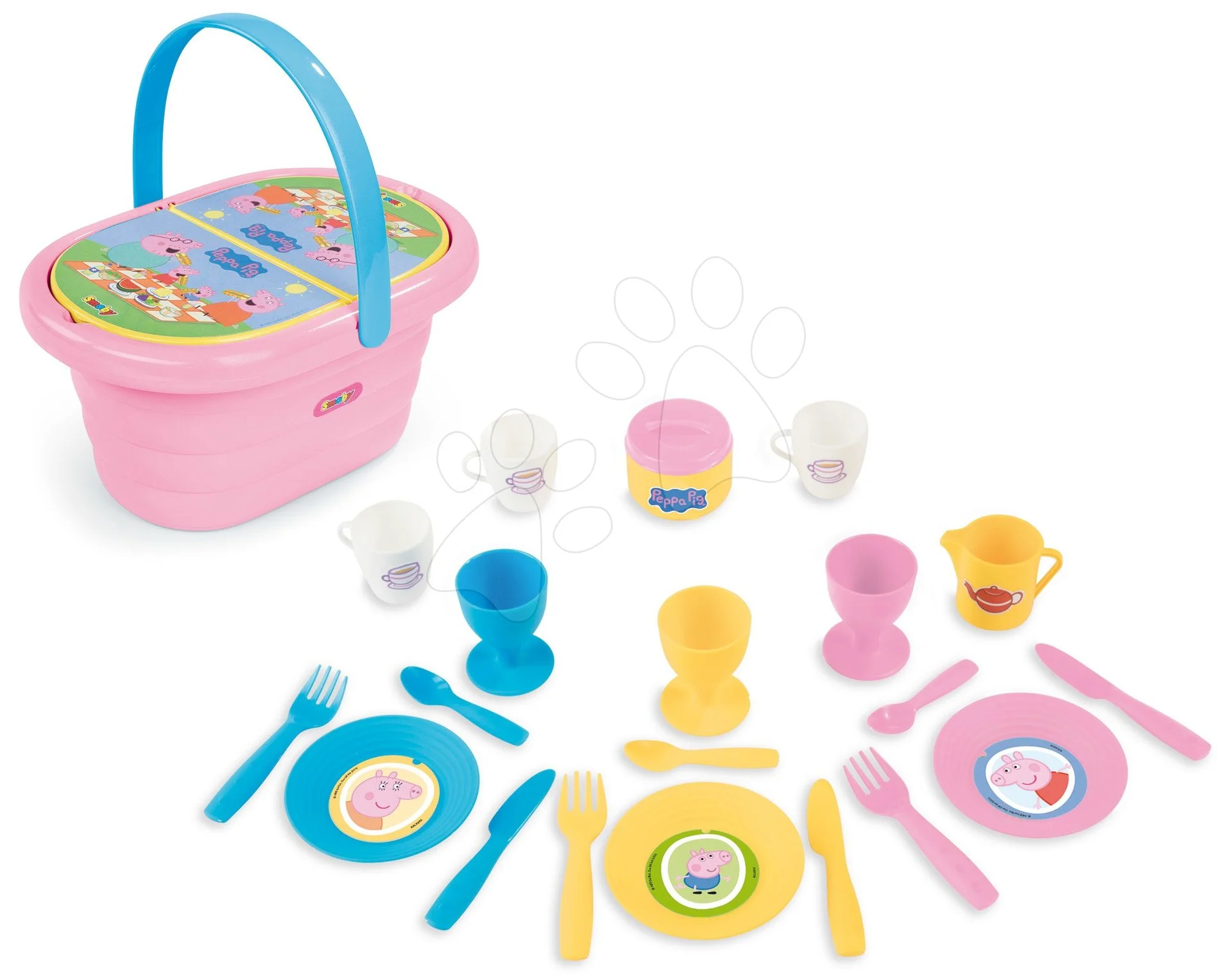Piknikový košík Peppa Pig Smoby s jídelní soupravou 21 doplňků