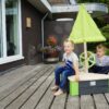 Pískoviště cedrové loď s kormidlem Aksent Boat Sandpit Exit Toys stožár s plachtou a úložným prostorem 190*90 cm - Image 2