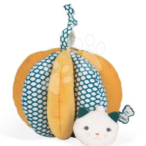 Plyšový míč s kočičkou pro rozvoj jemné motoriky miminka Hand-grip Ball Stimuli Kaloo žlutý 15 cm od 0 měsíců