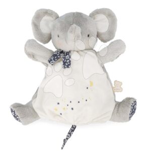 Plyšový slon loutkové divadlo Elephant Doudou Puppet Petites Chansons Kaloo šedý 24 cm z jemného plyše od 0 měsíců