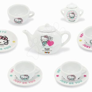 Porcelánová čajová souprava Hello Kitty Smoby 12dílná z kvalitního porcelánu