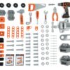 Pracovní dílna s mechanickou vrtačkou Black&Decker Bricolo Center Workbench Smoby se zatloukačkou a skládacím autíčkem 92 doplňků 103 cm výška - Image 2