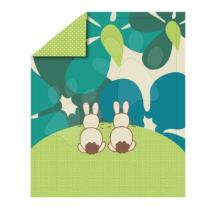 Přikrývka Sateen Rabbits toTs smarTrike králíček 100% bavlna saténový vzhled zelený od 0 měsíců