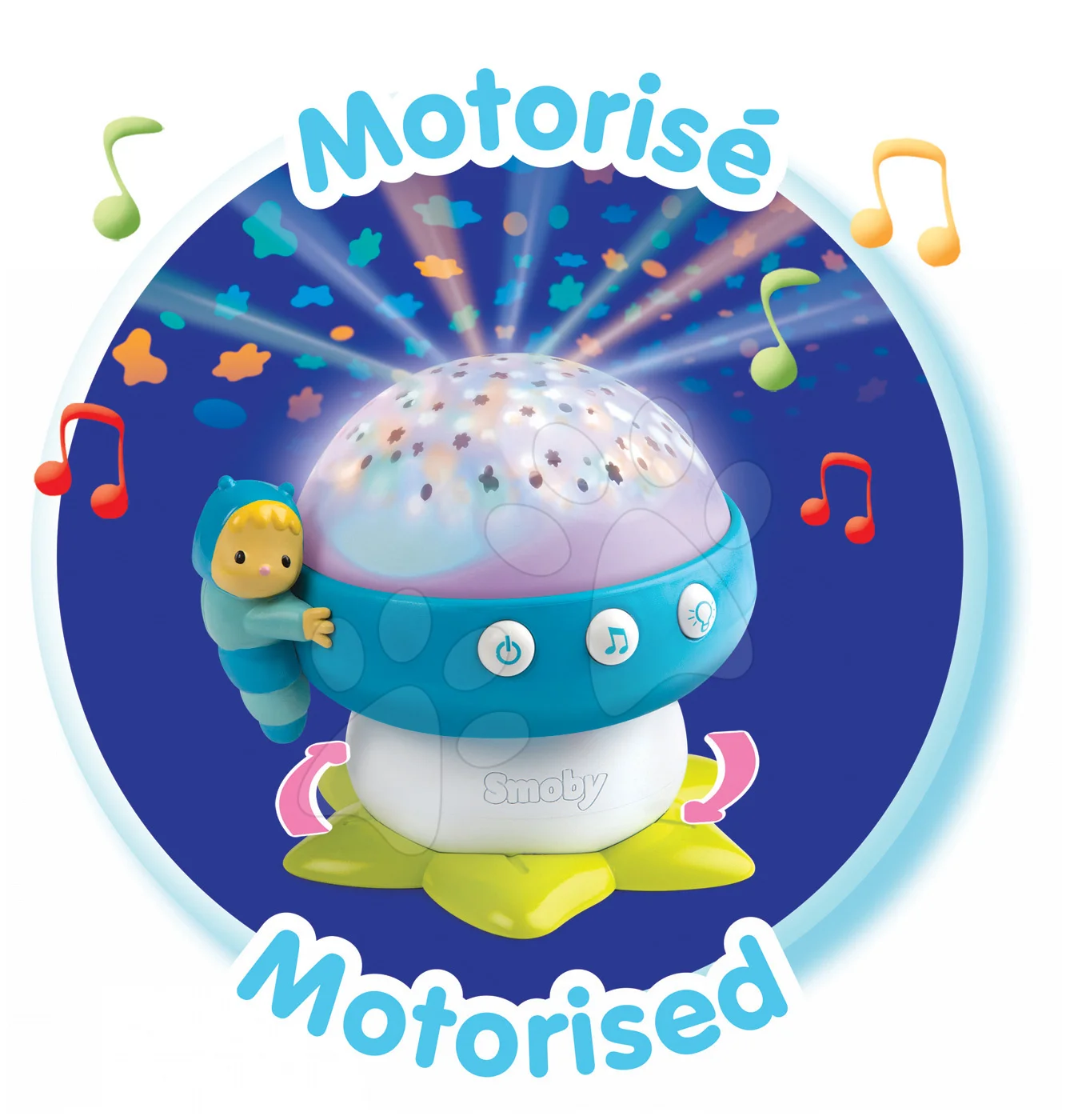 Projektor k postýlce Hříbek Cotoons Smoby se světlem a 4 melodiemi od 0 měsíců - Obrázek 2