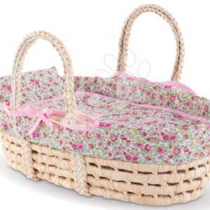 Proutěný košík s přikrývkou a polštářem Braided Basket Floral Corolle pro 36–42 cm panenku