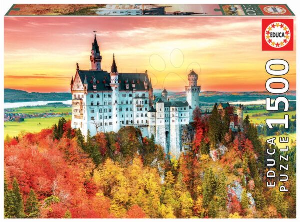 Puzzle Autumn in Neuschwanstein Educa 1500 dílků a Fix lepidlo od 11 let