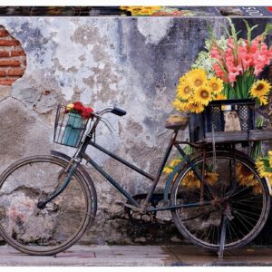 Puzzle Bicycle with Flowers Educa 500 dílů a Fix lepidlo od 11 let