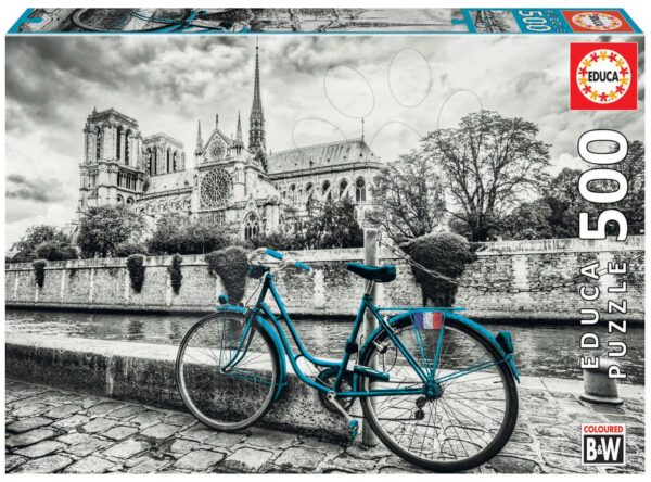 Puzzle Bike near Notre Dame Black&White Educa 500 dílků a Fix lepidlo od 11 let