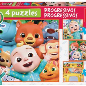 Puzzle Cocomelon Progressive 4v1 Educa 6-9-12-16 dílků od 4 let