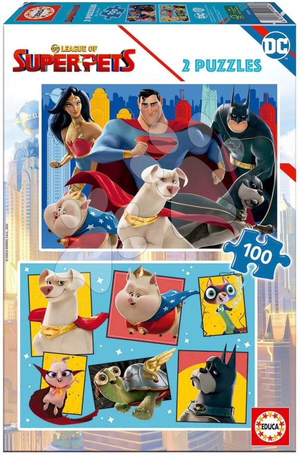 Puzzle DC League of Superpets Educa 2 x 100 dílků od 4 let
