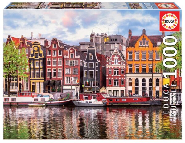 Puzzle Dancing Houses Amsterdam Educa 1000 dílků a Fix lepidlo od 11 let