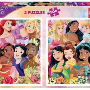 Puzzle Disney Princess Educa 2 x 500 dílků a Fix lepidlo
