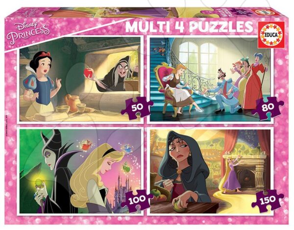 Puzzle Disney Princess Multi 4 Educa 50-80-100-150 dílků od 5 let