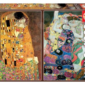 Puzzle El Beso+La Virgen Gustav Klimt Educa 2 x 1000 dílů a Fix lepidlo od 11 let