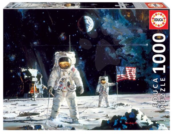Puzzle First Man on the Moon Educa Robert McCall 1000 dílků a Fix lepidlo od 11 let