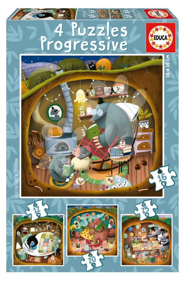 Puzzle Forest Tales Progressive Educa 12-16-20-25 dílků