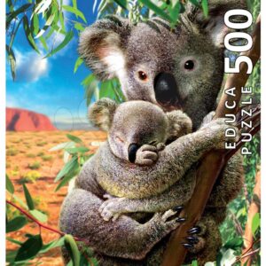 Puzzle Koala and Cub Educa 500 dílků a Fix lepidlo v balení od 11 let