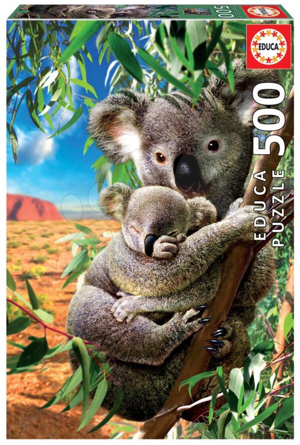 Puzzle Koala and Cub Educa 500 dílků a Fix lepidlo v balení od 11 let