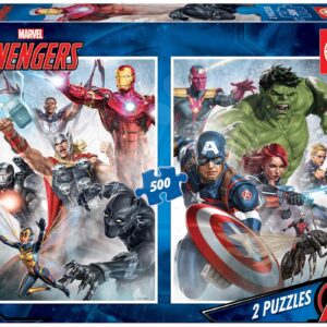 Puzzle Marvel Mania Educa 2 x 500 dílků a Fix lepidlo od 11 let