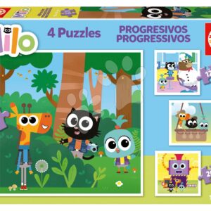 Puzzle Milo Progressive Educa 12-16-20-25 dílků
