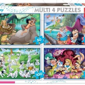 Puzzle Multi 4 Disney Educa 50-80-100-150 dílků od 5 let