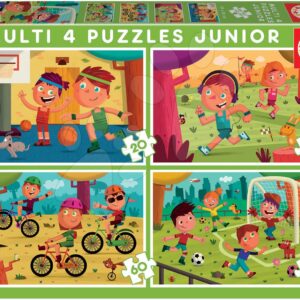 Puzzle Multi 4 Junior Sport Educa 20-40-60-80 dílků od 4 let
