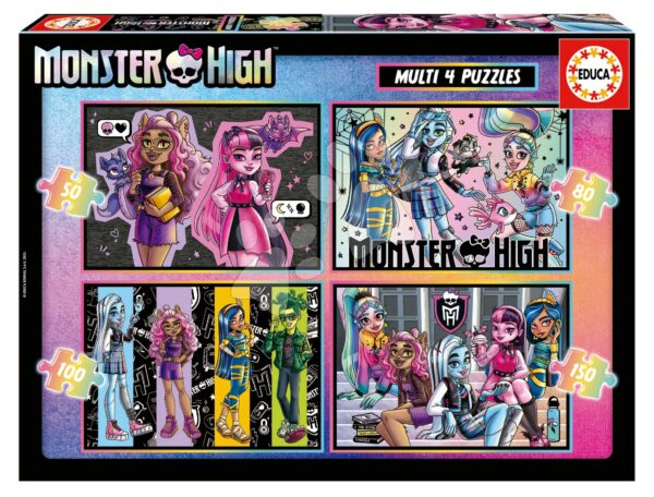 Puzzle Multi 4 Monster High Educa 50-80-100-150 dílků od 5 let