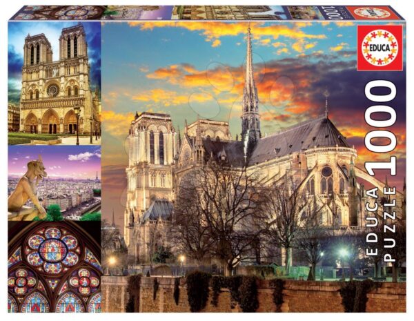 Puzzle Notre Dame Collage Educa 1000 dílků a Fix lepidlo od 11 let