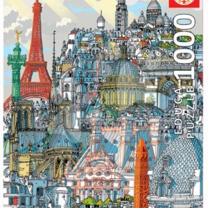 Puzzle Paris Carlo Stanga Educa 1000 dílků a Fix lepidlo