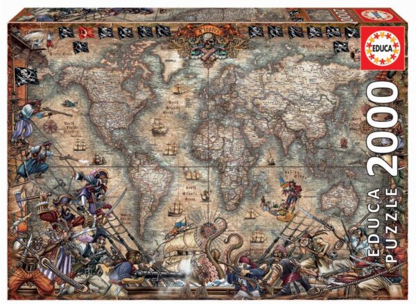 Puzzle Pirates Map Educa 2000 dílků a Fix lepidlo od 11 let
