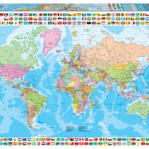 Puzzle Political Worldmap Educa 1500 dílků a Fix lepidlo od 11 let