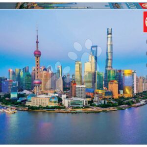 Puzzle Shanghai Skyline at Sunset Educa 1000 dílků a Fix lepidlo