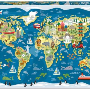 Puzzle World Map Sean Sims Educa 200 dílků