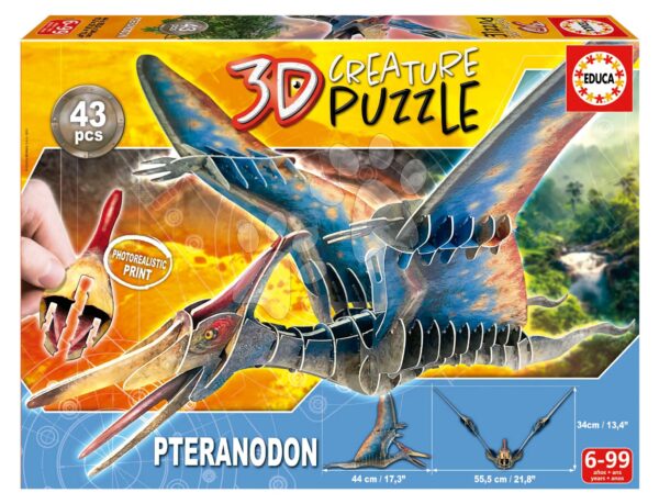 Puzzle dinosaurus Pteranodon 3D Creature Educa délka 44 cm 43 dílů od 6 let