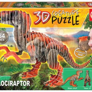 Puzzle dinosaurus Velociraptor 3D Creature Educa délka 55 cm 64 dílů