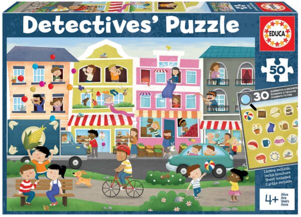 Puzzle město Detectives Busy Town Educa hledej 30 předmětů 50dílné od 4 let