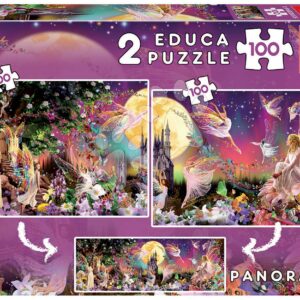 Puzzle panoramatické Fairy Triptych Educa 2 x 100 dílků