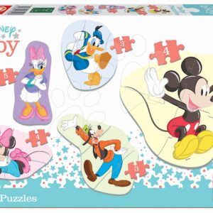 Puzzle pro nejmenší Baby 5 Disney Mickey a jeho přátelé Educa od 24 měsíců