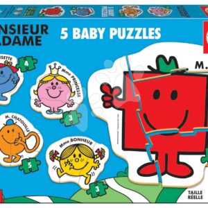 Puzzle pro nejmenší Baby Puzzles Monsieur Madame Educa 5obrázkové od 24 měsíců
