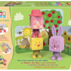 Skládačka Kiubis 3D Blocks & Stories The Little Farmer and the Apples Educa 3 figurky od 24 měsíců