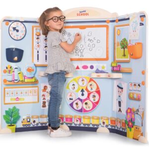 Škola pro předškoláky School Smoby Hra na učitele a žáka s množstvím naučných her a 80 doplňky