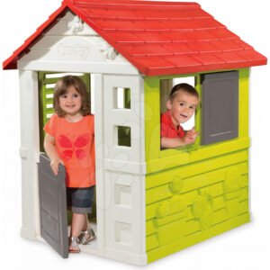 Smoby dětský domeček Nature 810704 bílo zelený