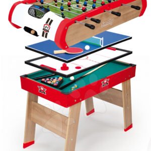 Smoby dřevěný fotbalový stůl Powerplay 4v1 640001