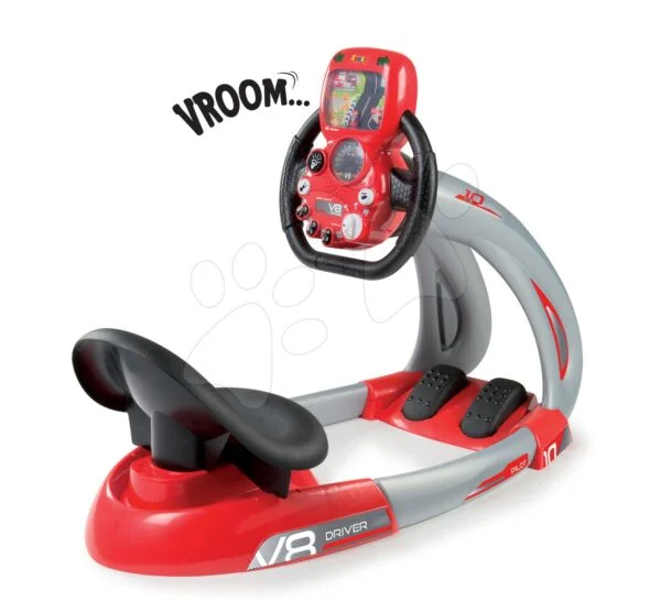 Smoby elektronický trenažér V8 Driver se zvukem 370206 červený