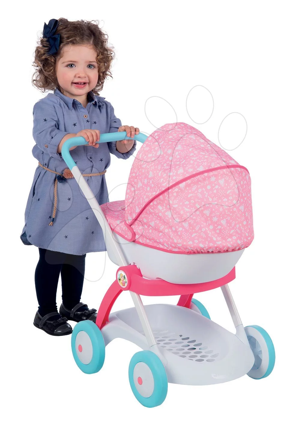 Smoby hluboký kočárek Pastel Princezny Disney pro 42 cm panenku růžový 254102 - Obrázek 2