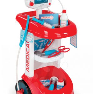 Smoby lékařský vozík pro děti 24475 červeno-bílý
