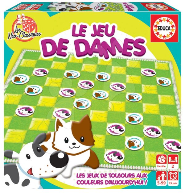 Společenská hra Dama Le Jeu de Dames Educa francouzsky pro 2 hráče od 5–99 let